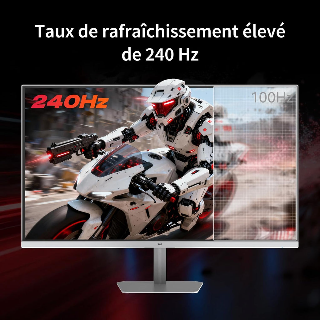 Monitor Gaming KTC de 24 pulgadas | FHD a 240 Hz | Panel Fast IPS | Tiempo de respuesta de 1 ms (MPRT) | Brillo de 400 CD/㎡, HDR400 | Adaptive Sync | 116% sRGB, 92% DCI-P3, ΔE＜2 | Blanco | H24F7