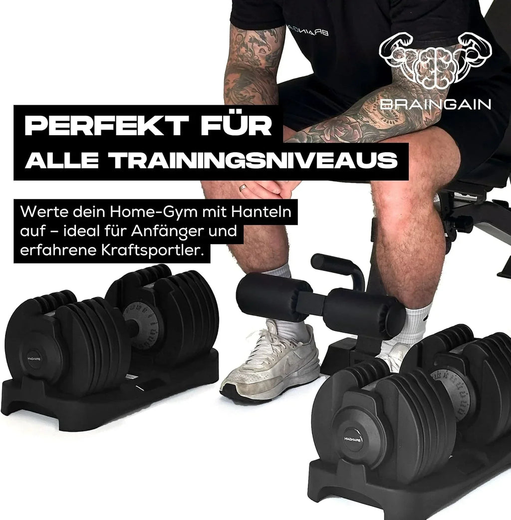 Juego de mancuernas ajustables 24 kg 15 en 1 niveles de peso par sistema Smart Click mango antideslizante hierro fundido entrenamiento en casa
