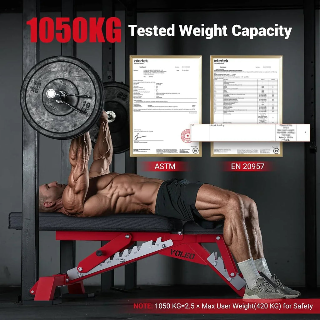 Banco de pesas ajustable para entrenamiento de fuerza, banco inclinado, banco plano, banco declinado, capacidad de carga de 1000 kg, estructura de acero