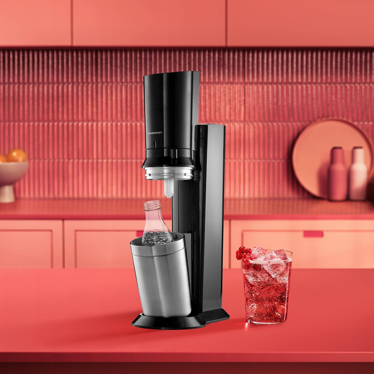 Máquina de agua con gas SodaStream Crystal 3.0 con 2 cilindros de CO2 Quick-Connect y 2 jarras de cristal