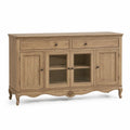 Aparador de madera de roble rectangular 145x40x90 cm natural