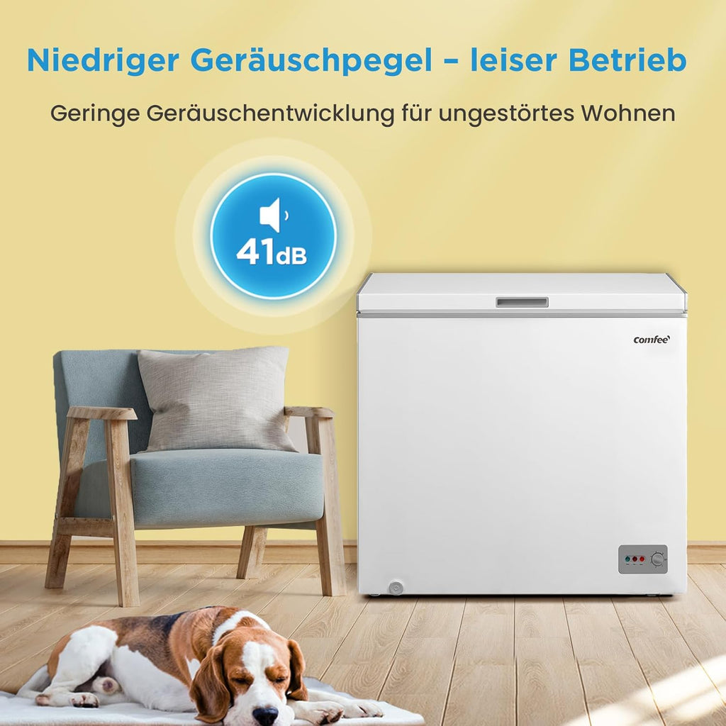 Congelador horizontal Comfee RCC201WH6(E) / 82 kWh/año / 85 cm de altura / 200 L / Compresor Inverter / 41 dB bajo nivel sonoro / Adecuado para diversos escenarios de uso / Termostato ajustable / Blanco