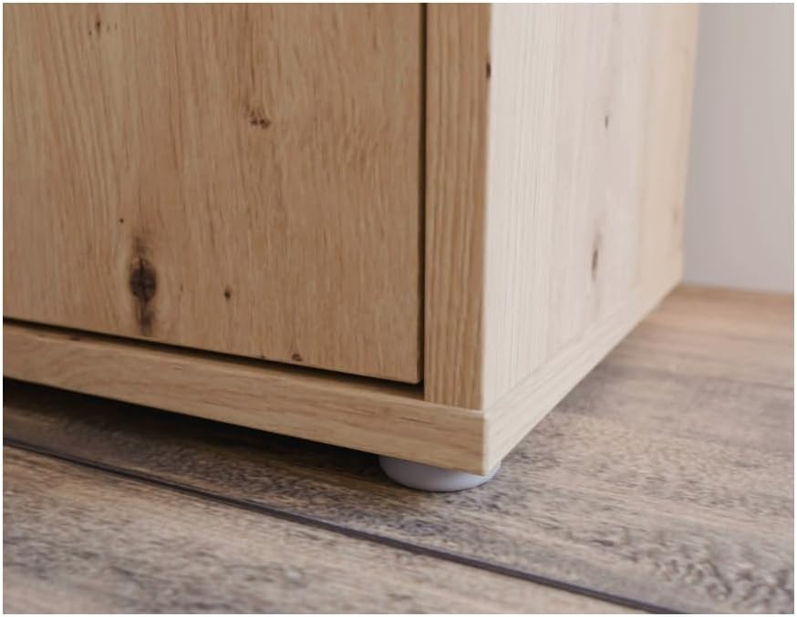 Zapatero Forte Alice Springs 100 110, mueble de recibidor moderno con 6 puertas y 15 estantes, madera contrachapada, acabado en roble Artisan, 109,2 cm de ancho x 191,9 cm de alto x 34,9 cm de profundidad