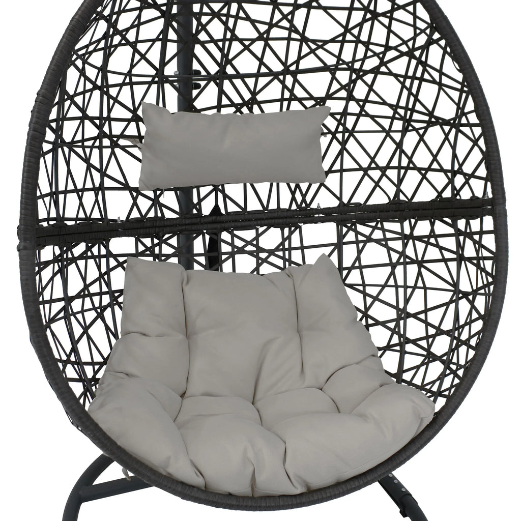 Silla Colgante en Forma de Huevo Sunnydaze Caroline 2025 con Estructura de Acero y Cojín