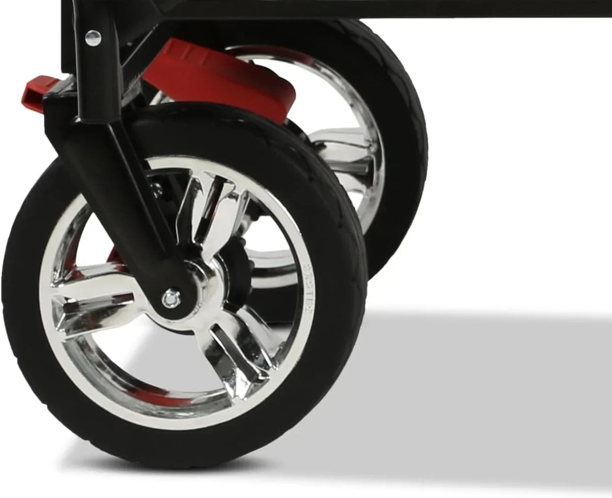 Carro de mano plegable FX-CT700 con frenos, asiento acolchado, asa ajustable en altura y capacidad de carga de 75 kg