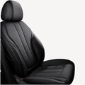 FNCVTM para Chrysler 200 300C Juego completo de accesorios de cuero para fundas de asiento de coche, cojines para asientos delanteros (Negro, 5 plazas)