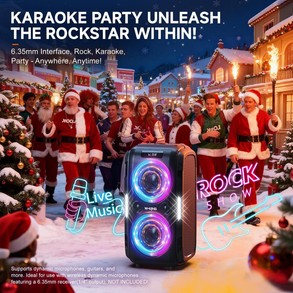 Altavoz Bluetooth T9 Pro portátil para exteriores, 270 W, estéreo con Bluetooth 5.3, USB, TF, AUX y entrada de micrófono