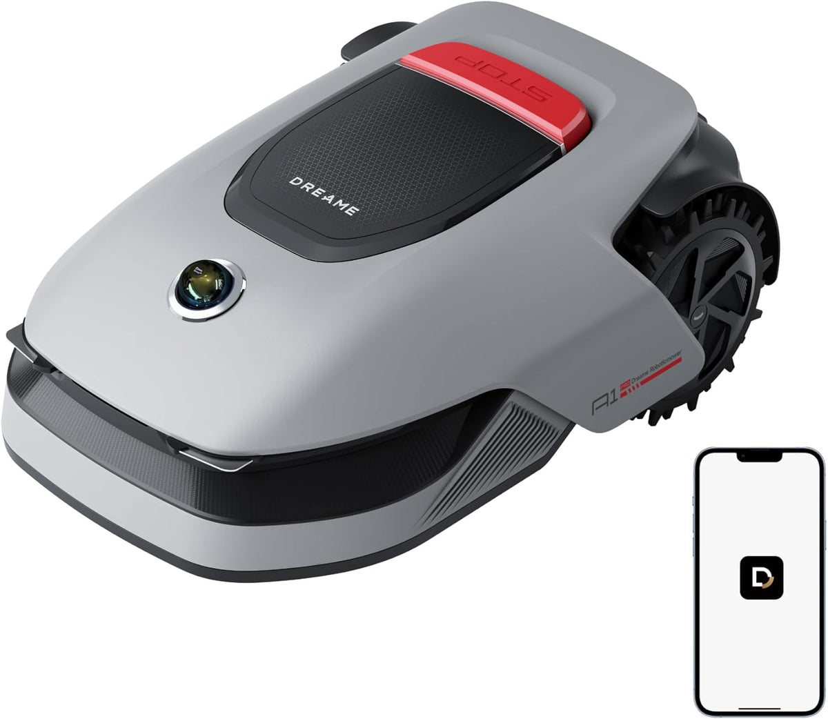 Robot cortacésped inalámbrico DREAME A1 Pro, LiDAR 3D de 360°, recomendado para 2000 m², control por aplicación, gestión intuitiva de zonas, evitación inteligente de obstáculos