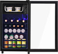 Minirefrigerador Merax de 76 L con compartimento de hielo, capacidad para 51 latas, funcionamiento silencioso, sistema de refrigeración por compresor, bajo consumo energético, estantes ajustables, negro