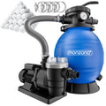 Sistema de filtración de arena SF96K 9600 l/h 400 W para piscinas de hasta 30000 l con tanque de filtro de 25 l, válvula de 7 vías y bolas filtrantes