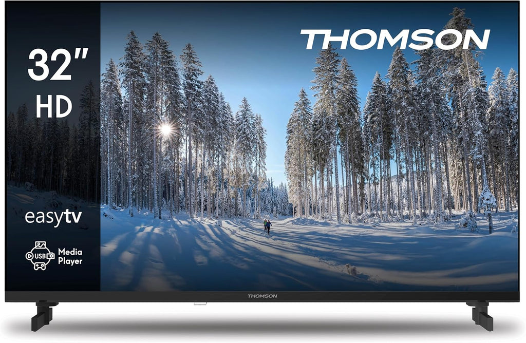 THOMSON 32 pulgadas (81 cm) LED HD Easy TV – No Smart – Modo hotel, USB, HDMI, Triple sintonizador (cable/satélite/antena), entrada AV, CI+, panel A+ – 32HD2S13