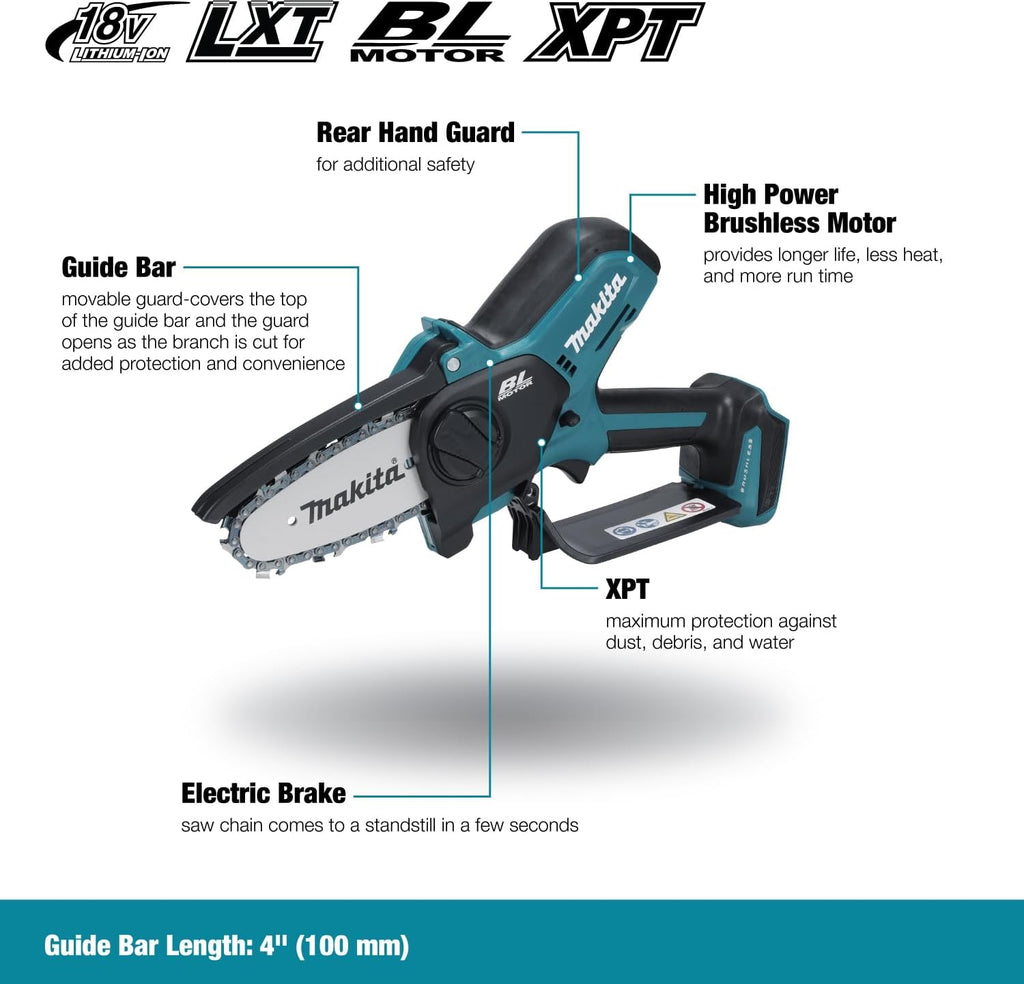 Minisierra de cadena a batería Makita DUC101Z 18V (sin batería, sin cargador)