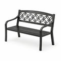 Banco de jardín de metal negro con diseño circular de 120 cm