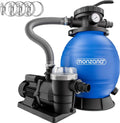 Sistema de filtro de arena SF96K 9600 l/h 400 W para piscinas de hasta 30000 L, válvula de 7 vías, autoaspirante, adaptador Ø32-38 mm, bomba de filtro para piscina