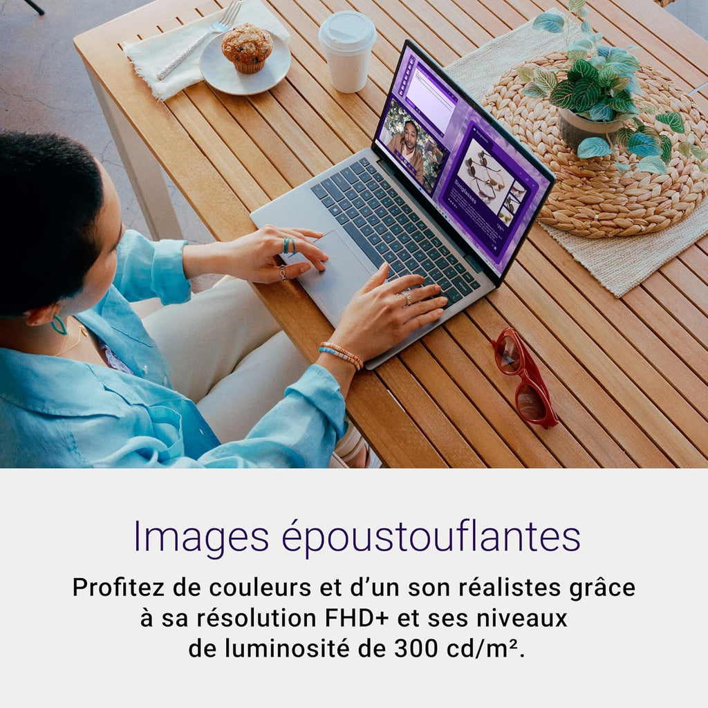 Dell Inspiron 14 (5441) Copilot+ PC portátil, pantalla de 14" FHD+ 60 Hz, Snapdragon X Plus, 16 GB de RAM, 512 GB SSD, Qualcomm Adreno, Windows 11 Home, teclado retroiluminado AZERTY - Gris Titanio