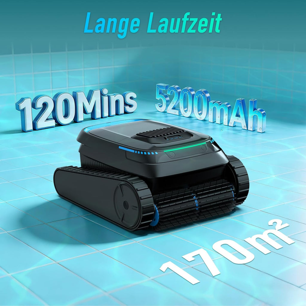 (Nuevo 2026) Robot limpiafondos PC10, aspirador de piscina a batería inalámbrico, robot de piscina para suelo y paredes, línea de flotación, 18927 LPH, navegación inteligente, escalada de paredes, limpiafondos para piscinas de hasta 170㎡