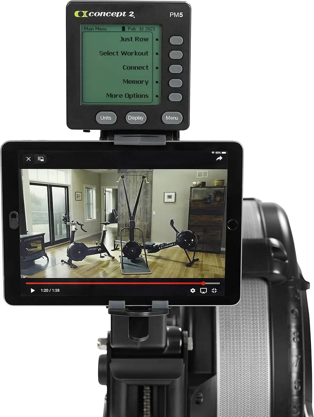 Máquina de remo RowErg Modelo D con resistencia por aire, monitor PM5, patas estándar, equipo de entrenamiento de cuerpo completo, hasta 227 kg
