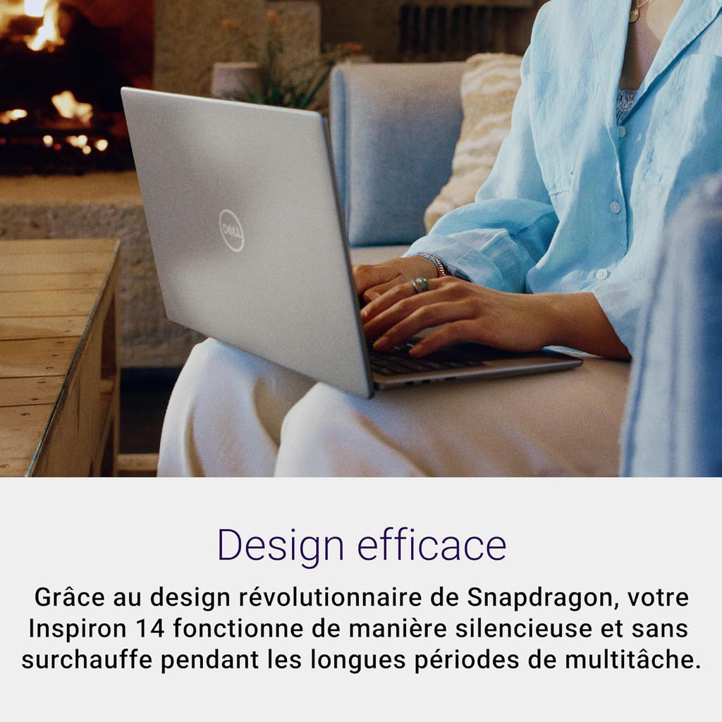 Dell Inspiron 14 (5441) Copilot+ PC portátil, pantalla de 14" FHD+ 60 Hz, Snapdragon X Plus, 16 GB de RAM, 512 GB SSD, Qualcomm Adreno, Windows 11 Home, teclado retroiluminado AZERTY - Gris Titanio