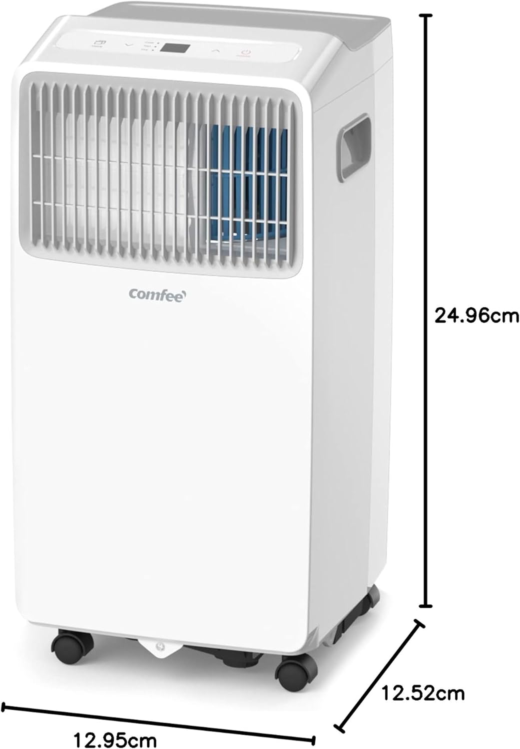 Aire acondicionado portátil Comfee Breezy Cool Pro 2.6, 9000 BTU 2,6 kW, refrigeración, ventilación y deshumidificación, control por aplicación, para habitaciones de hasta 88 m³ (33 m²), aire acondicionado móvil con tubo de escape