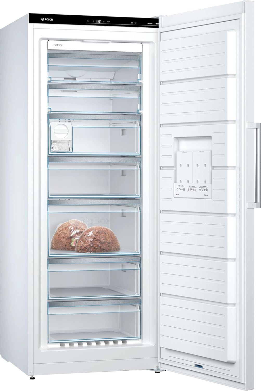 Congelador vertical independiente Bosch Serie 6 GSN54AWDV / A+++ / 176 x 70 cm / 188 kWh/año / blanco / 360 l / IceTwister / BigBox