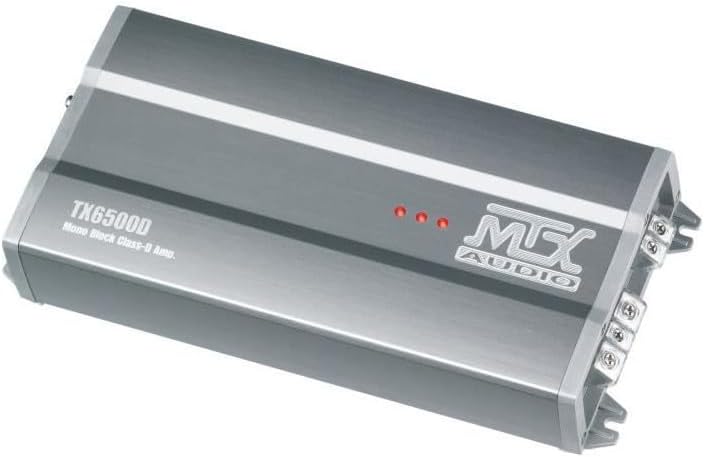 Amplificador monobloque Clase D MTX TX6500D de 12 V, 1 x 500 W RMS, en aluminio