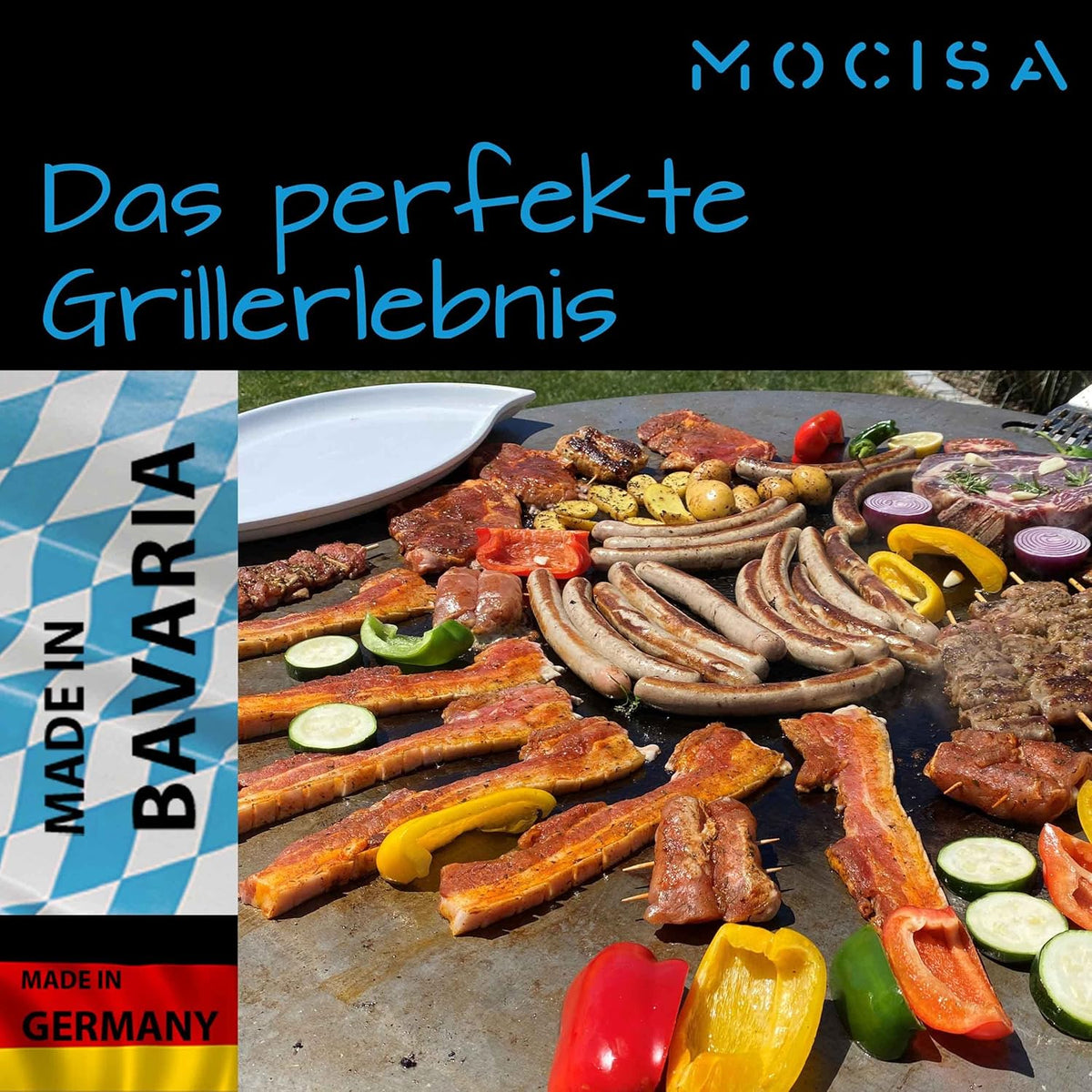 Placa de parrilla universal para barbacoa 100 cm | Plancha de fuego | Parrilla de barril | Parrilla esférica | 100 cm acero bruto grosor 6 mm | Hecho en Baviera | Plancha | Anillo de fuego | Anillo de parrilla | Anillo para barbacoa | Disco de barbacoa