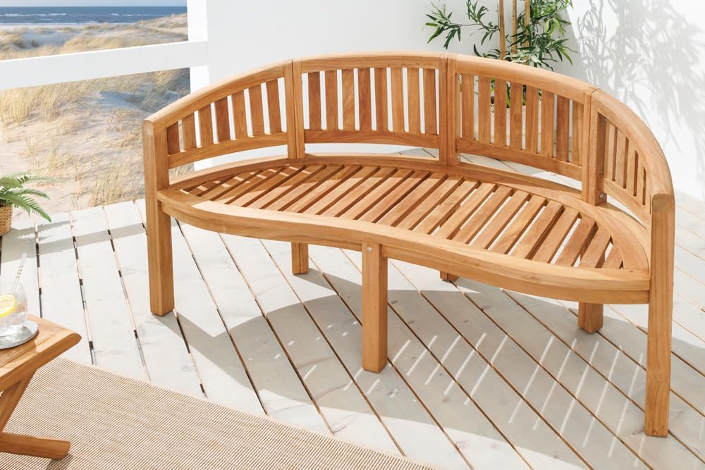 riess-ambiente.de Banco de jardín macizo XXL Empire Teca 150 cm madera de teca natural