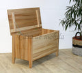 Baúl de madera maciza Casa 84 cm, haya núcleo maciza, barnizado natural