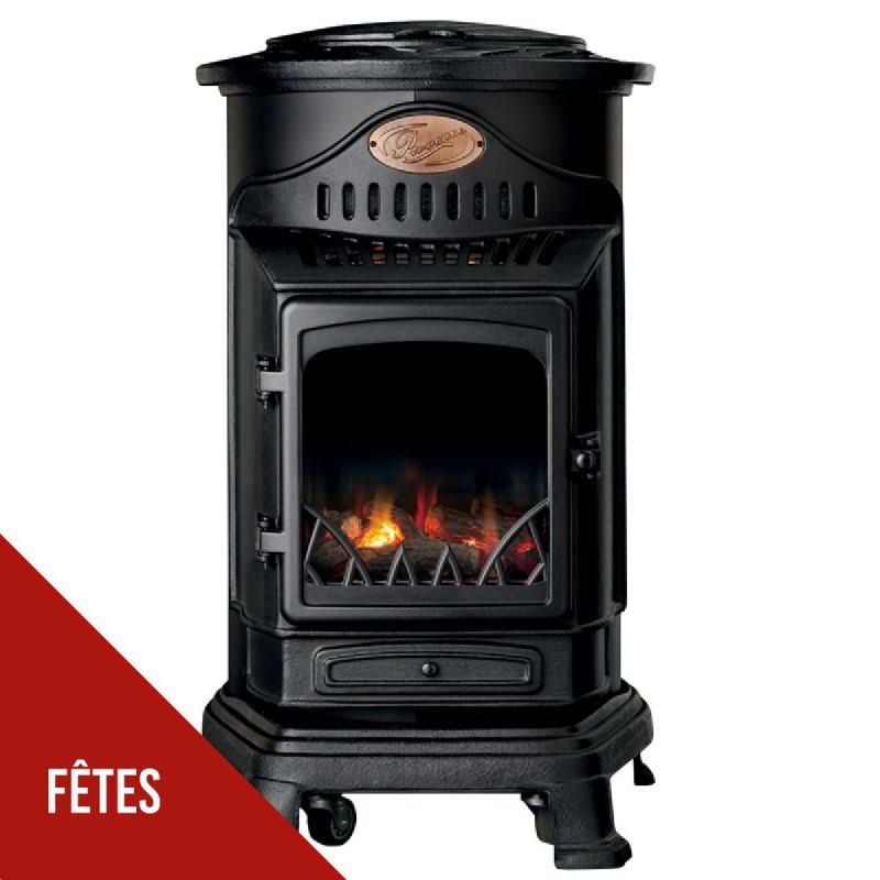 Cocina de gas universal de 3.4KW, negro mate