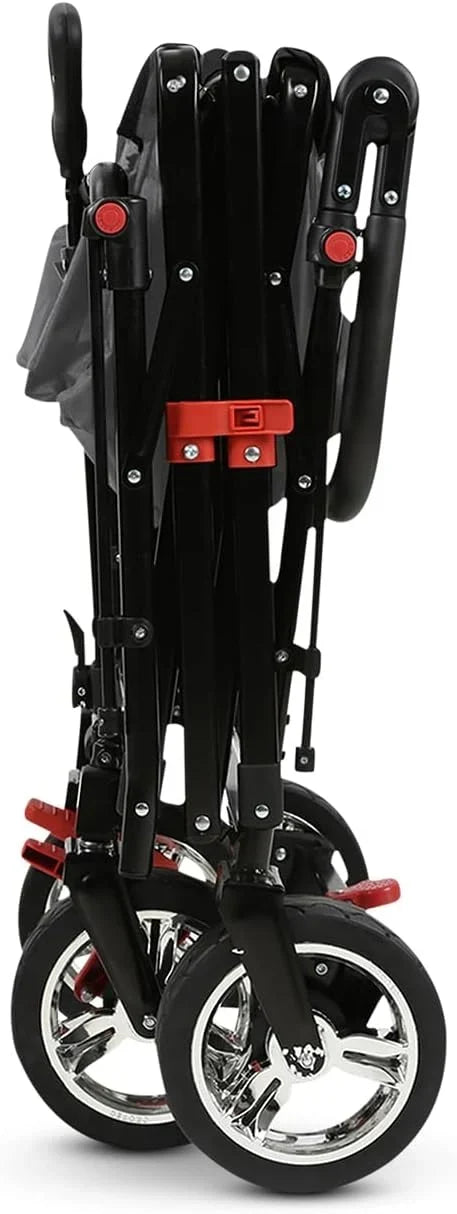 Carro de mano plegable FX-CT700 con frenos, asiento acolchado, asa ajustable en altura y capacidad de carga de 75 kg
