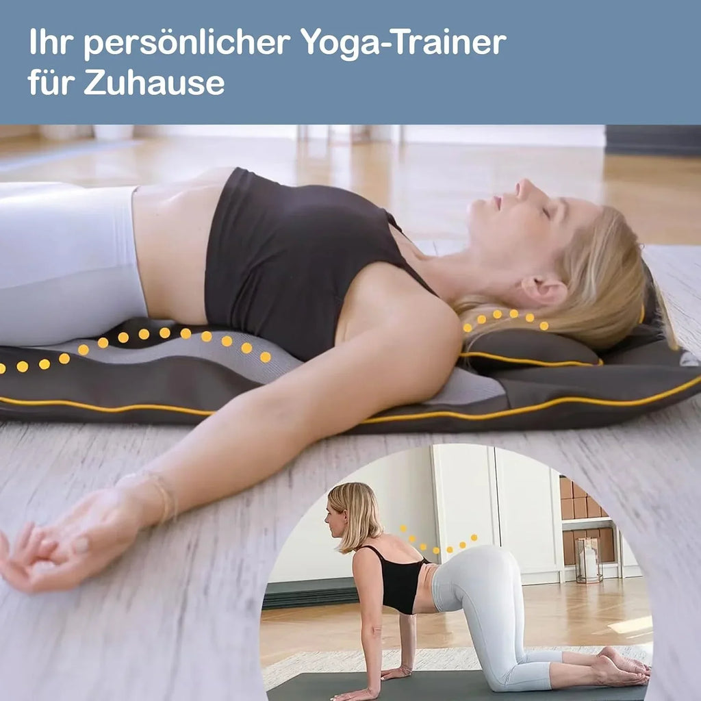 Esterilla de masaje eléctrica con estiramiento para cuerpo completo, función de calor, cámaras de aire AirFlow y 4 programas de masaje para hombros, espalda y cuello
