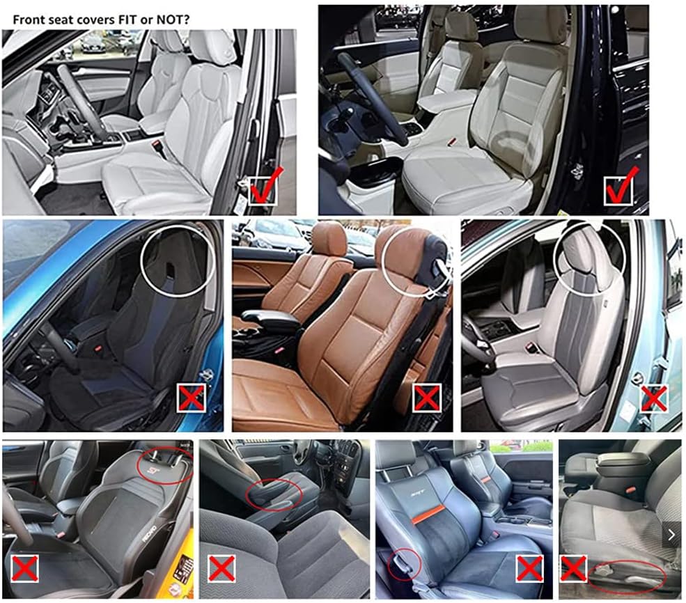 Muchkey Fundas de Asiento de Coche Universales para 5 Plazas, Juego Completo de Fundas para Asientos Delanteros y Traseros, Accesorios de Interior, Negro y Rojo