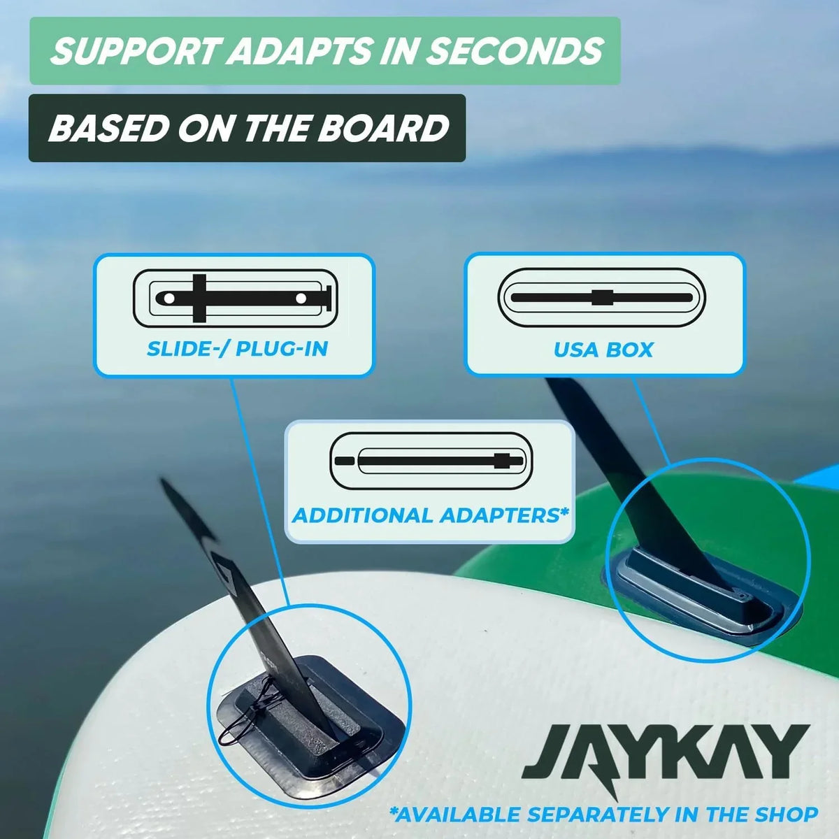 JayKay Sup E-Fin | Aleta eléctrica para tabla de SUP, kayak y windsurf | hasta 6 horas de