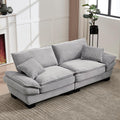 Sofá de 3 plazas, sofá con reposabrazos, cojines decorativos, sofá tapizado con funda de pana, acolchado grueso, sofá lounge, capacidad de carga hasta 450 kg, para sala de estar, dormitorio, 224x81x81cm (gris claro)