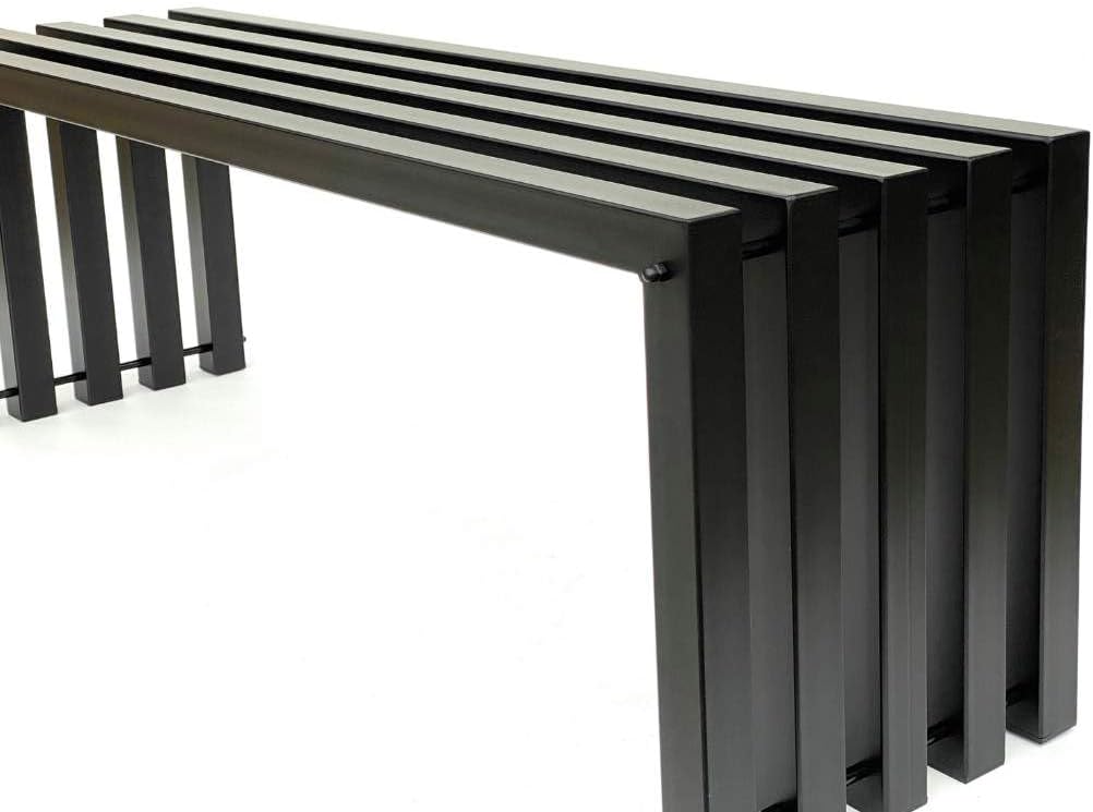 DanDiBo Banco de jardín resistente a la intemperie de metal para exteriores, color negro, 96245 Ida, 120 cm, banco de asiento, banco de jardín, banco de parque, hierro