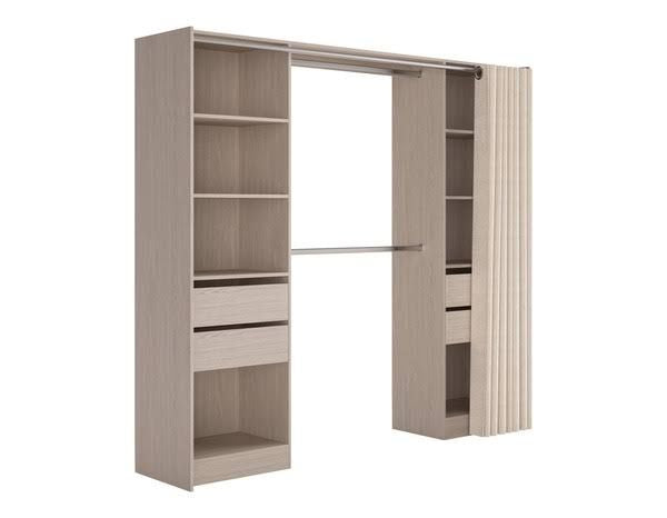Kit de vestidor imitación roble claro "Cinta" Al. 200 x An. 220 x Prof. 48 cm