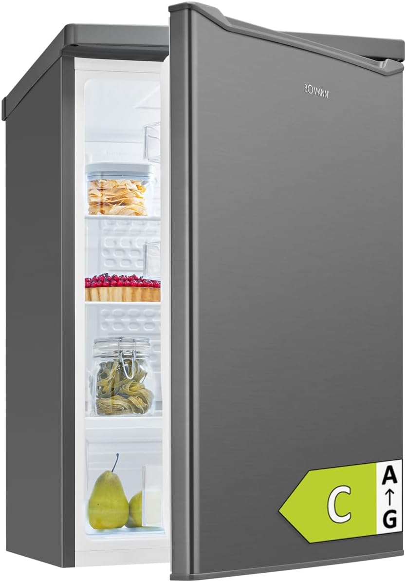 Frigorífico Bomann® sin congelador | Clase energética C | 85 cm | 5 años de garantía en el compresor | Frigorífico pequeño | 0-8°C | silencioso 35 dB | 3 estantes | Frigorífico estándar 126 L | VS 7258 inox