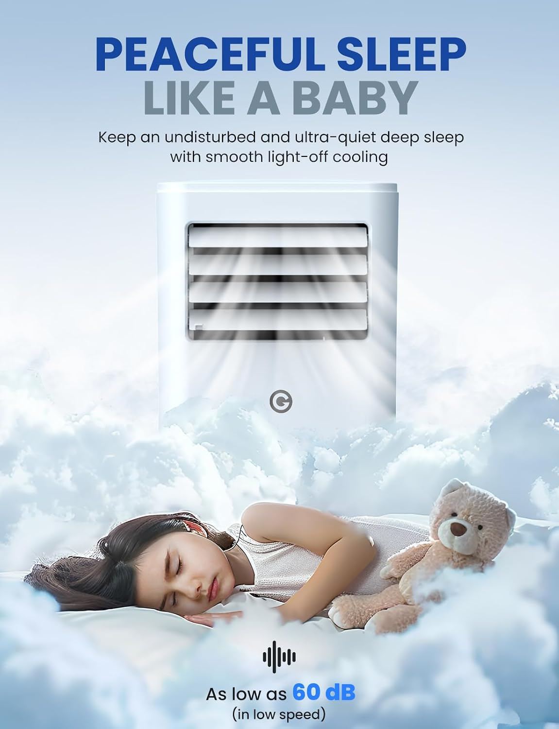 Aire acondicionado portátil de 9000 BTU, 4 en 1: refrigeración, ventilador, deshumidificador y modo sueño, silencioso, con mando a distancia, temporizador de 24 h y kit de ventana, para dormitorio, oficina, garaje, 33 m²