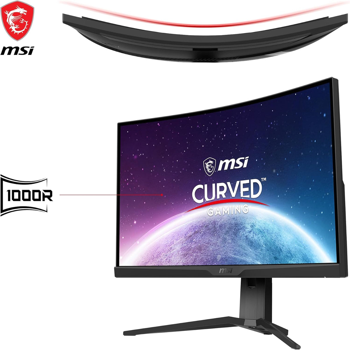 Monitor gaming curvo MSI MAG 275CQRXF de 27 pulgadas WQHD - 1000R, panel Rapid VA 2560 x 1440, 240 Hz / 1ms, 116% sRGB, DisplayHDR 400, Adaptive Sync, DP 1.4a, HDMI 2.0b, USB Type-C