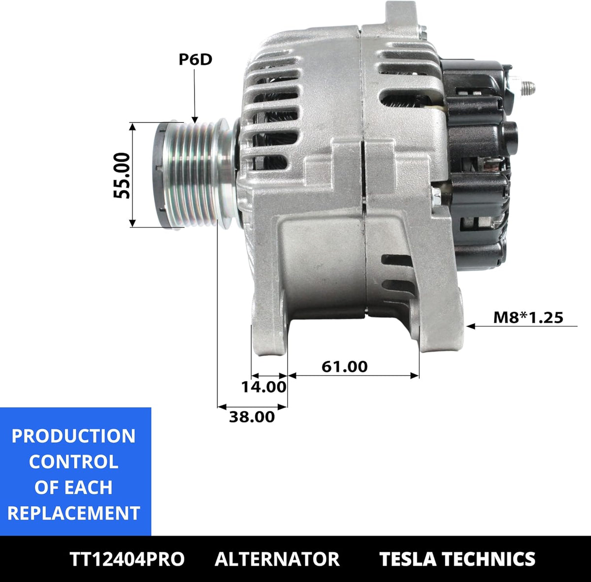 Alternador de coche TESLA TECHNICS TT12404 PRO 12V, 110A. Compatible con RENAULT. Excelente relación calidad-precio. Fácil instalación y garantía.
