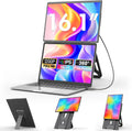 domyfan Pantalla portátil FHD 1200P de 16,1", pantalla dual con soporte magnético de 360°, extensión de pantalla para portátiles de 13 a 17,3", Plug & Play para Windows/Mac/PC/Xbox/PS5