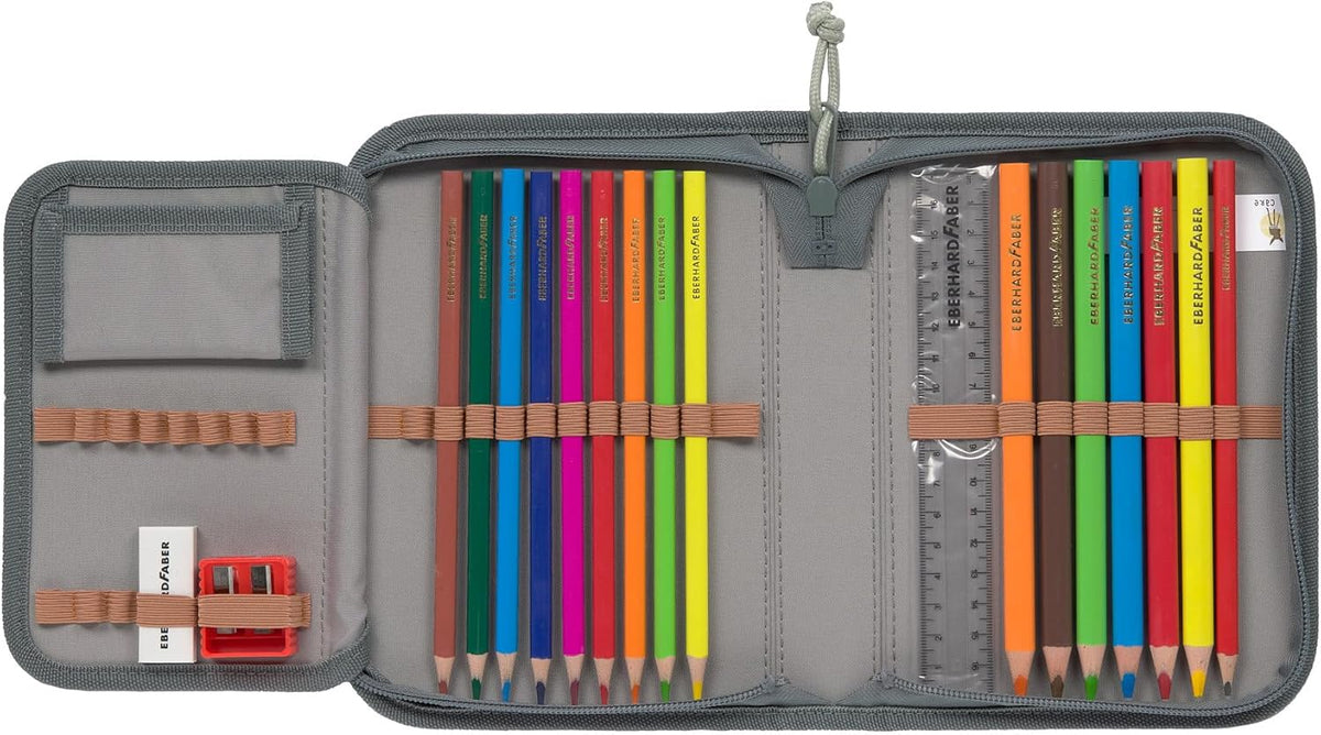 LÄSSIG Set de mochila escolar de 7 piezas para niños/School Set Boxy Unique Negro