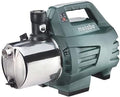 Bomba de agua doméstica Metabo HWA 6000 Inox - 1300W, 6000 l/h, acero inoxidable, protección contra marcha en seco, riego de jardines, bombeo de agua subterránea - Funcionamiento silencioso, bajo consumo, duradera