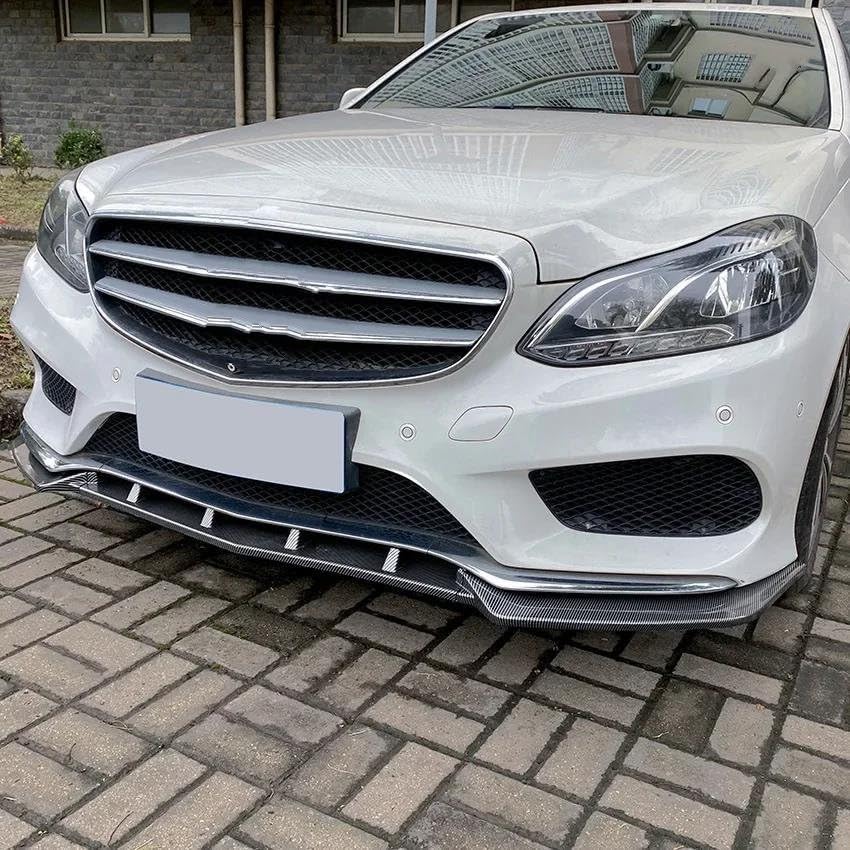para Mercedes Clase E 2013-2015 W212 AMG Coupé línea kit de alerón de parachoques delantero separador y labio inferior IENQBVL (efecto carbono)