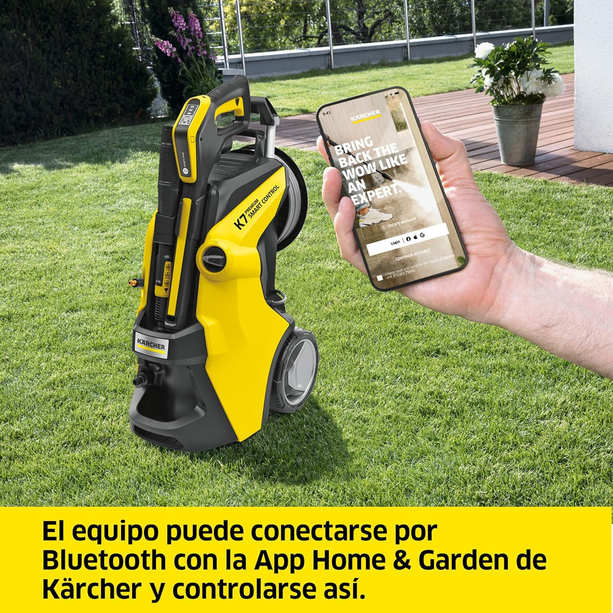 Hidrolimpiadora Kärcher K 7 Premium Smart Control Flex Home, Presión: 180 bares, Caudal: 600 l/h, Rendimiento: 60 m²/h, Filtro de agua, Peso: 18 kg, Manguera flexible, Lanza Multi Jet