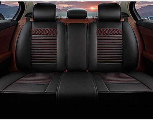 Muchkey Fundas de Asiento de Coche Universales para 5 Plazas, Juego Completo de Fundas para Asientos Delanteros y Traseros, Accesorios de Interior, Negro y Rojo