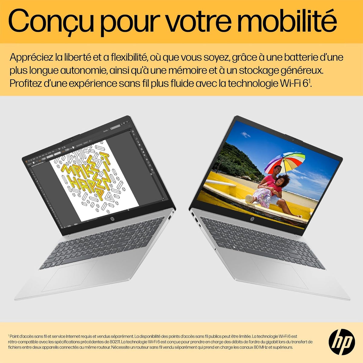 Ordenador portátil HP 15-fc0006sf de 15,6" FHD (AMD Ryzen 5 7520U, 8 GB de RAM, SSD de 256 GB, gráficos AMD Radeon, Windows 11), portátil plateado, teclado AZERTY