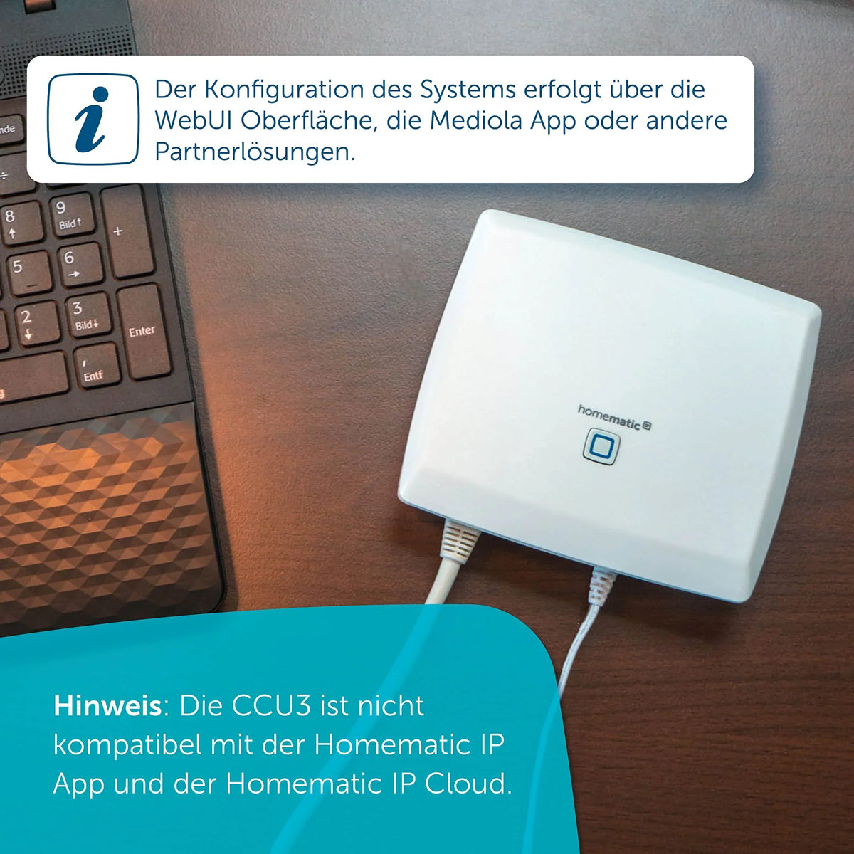Central de casa inteligente CCU3 HmIP-CCU3 151965A0 para dispositivos Homematic IP, Homematic y cableados con WebUI
