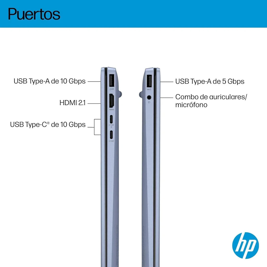 HP OmniBook 5 16″ OLED, Ordenador portátil (Procesador AMD Ryzen AI 7 350, 32GB RAM, 1TB SSD, Gráficos AMD Radeon 860M, Windows 11 Home) Azul - Teclado QWERTY Español