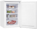 Exquisit® Congelador de sobremesa 91L, color blanco, clase E, congelador de 4 estrellas, 4 cajones transparentes, puerta reversible, control de temperatura, medidas (85,5 x 55,0 x 58,0 cm)